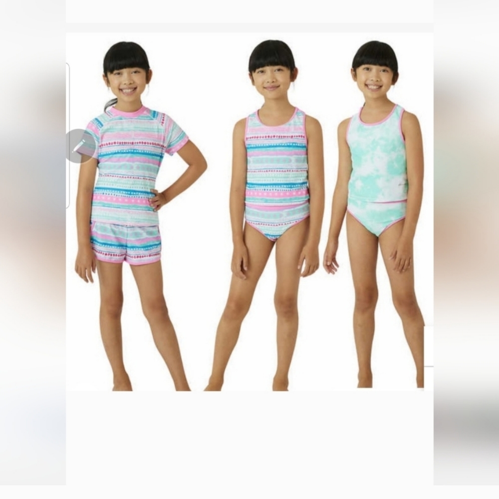 NWT Eddie Bauer 4 piece reversible swim suit/ tankini medium=10/12